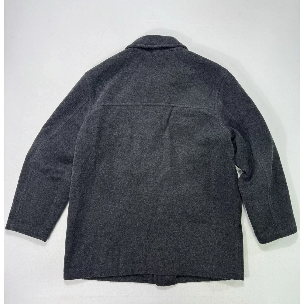 J Crew Quilted Jacket Men's XLT Grey Wool Thinsulate Coat Buttons Pockets VTG